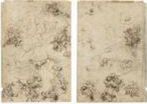 Double-sided Sheet Of Studies Of Christ In Glory, Surrounded Byputti