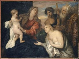 The Virgin, Infant Jesus And Three Penitents