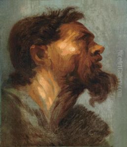 Studio Di Testa Maschile Con Barba In Abito Di Pelliccia by Sir Anthony Van Dyck