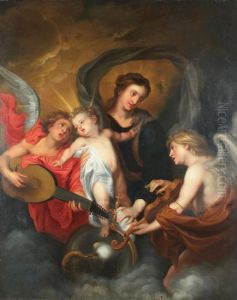 The Virgin And Child With Two Musical Angels