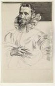 Portrait Des Malers Jan Brueghel by Sir Anthony Van Dyck