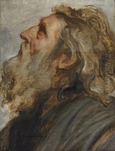 Study Of A Bearded Man, In Profile - A
Modello by Sir Anthony Van Dyck