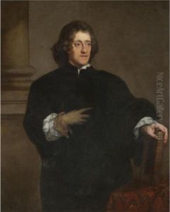 Portrait Of A Gentleman, 
Three-quarter Length, Wearing A Glove On His Right Hand And Holding A 
Book With His Left by Sir Anthony Van Dyck