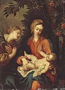 The Virgin And Child With Saint Catherine Ofalexandria by Sir Anthony Van Dyck