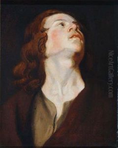 Bust Length Portrait Of A Man Looking To The Heavens
