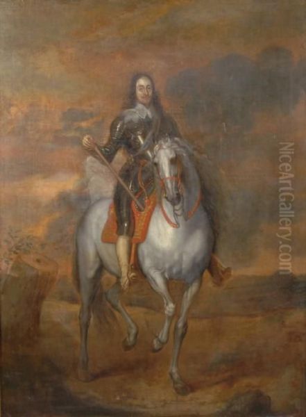 Efter. Portratt Av Charles I Till Hast. 16/1700-tal. Duk, 154x114. Sma Dukrevor - view 1