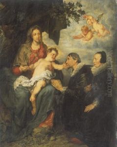 Vierge A L'enfant Avec Des Donateurs by Sir Anthony Van Dyck