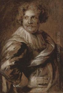 Portrait Of Simon De Vos, 
Half-length, In A Falling Ruff, Pink Jacket And Satin Sash, En Grisaille