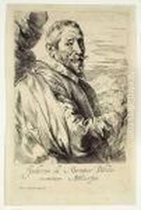 Portrait Of Joos De Momper. Etching, Ca. 1620. State Iii by Sir Anthony Van Dyck