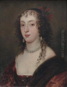 Portrait Of A Lady With Pearl Necklace