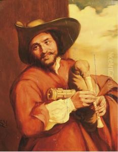 Portrait Of Francois Langlois Playing The Sourdeline