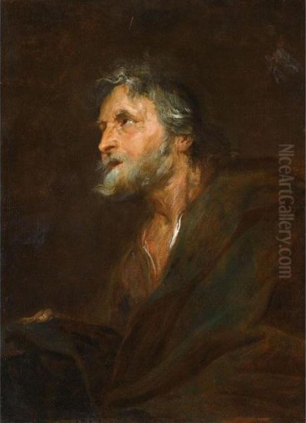 Study Of A Bearded Man, Half Length, Wearing A Brown Robe - view 1