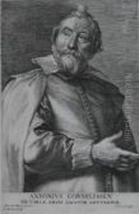 A Group Of Three Portraits, Plus An Additional Print After Hans Holbein by Sir Anthony Van Dyck