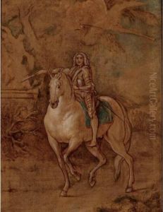An Oil Sketch For An Equestrian Portrait Of A Nobleman by Sir Anthony Van Dyck
