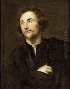 A Copy After The Portrait Of
Georg Petel (1601/2-34), Bust Length, Wearing A Black Coat With White
Collar And A Black Cloak, In The Alte Pinakothek, Munich (inv.no.406) by Sir Anthony Van Dyck