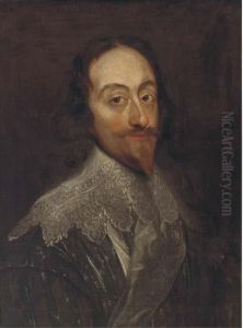 Portrait Of King Charles I, Quarter-length, In A Doublet And Lacecollar by Sir Anthony Van Dyck