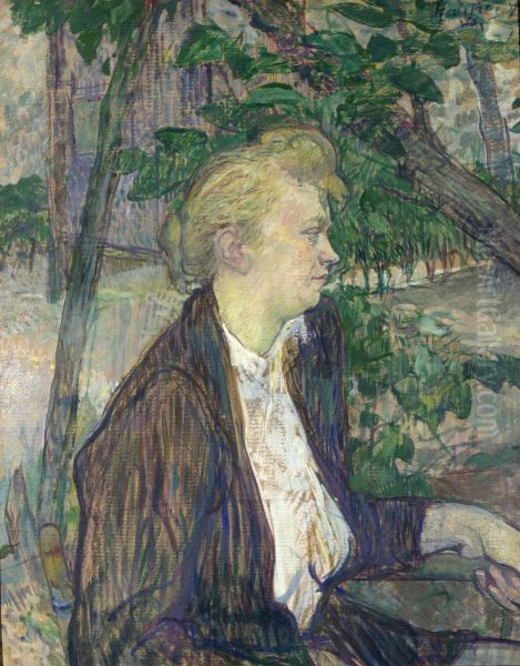 Woman Seated in a Garden - view 1