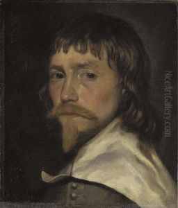 Portrait Of A Gentleman Said To 
Be Sir Richard Sutton, Bt, Bust-length, In A Grey Doublet And White Lawn
 Collar