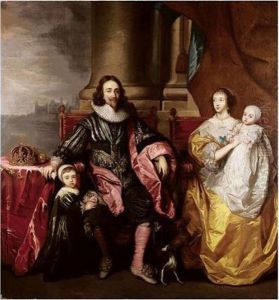 Charles I And Henrietta Maria
With Their Two Eldest Children, Prince Charles And Princess Mary by Sir Anthony Van Dyck