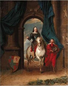 Equestrian Portrait Of Charles I With M. St. Antoine by Sir Anthony Van Dyck