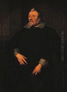 Portrait Of A Gentleman, Three-quarter-length, In Black Costume,holding A Book by Sir Anthony Van Dyck