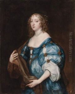Portrait Of Catherine, Lady 
D'aubigny, Three-quarter-length, In Ablue Dress And A Brown Wrap