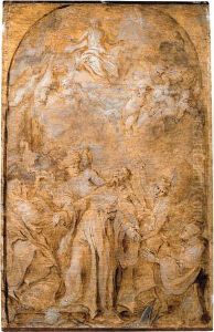 Saint Augustine In Ecstasy - Grisaille by Sir Anthony Van Dyck