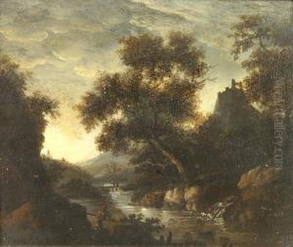 An River Landscape At Dusk - view 1