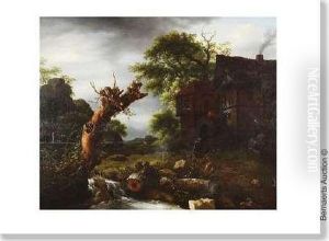 Suiveur. Paysage Avec Moulin A Eau. by Allart Van Everdingen