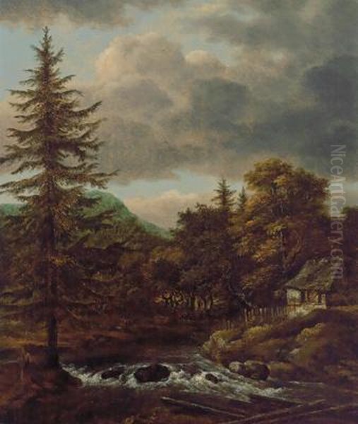 Gebirgslandschaft Mit Wasserfall - view 1