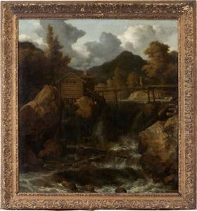 Nordiskt Landskap Med Figurer Vid Vatten by Allart Van Everdingen