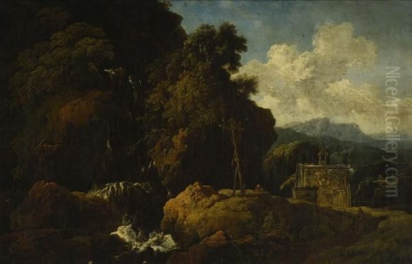 Felslandschaft Mit
Wasserfall. - view 1