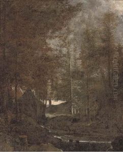 A Wooded Landscape With A Mill By A River by Allart Van Everdingen