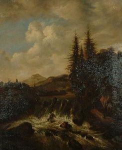 Commentaries On The Sublime -
Cottage At The Foot Of The Waterfall; At The Foot Of The Waterfall. by Allart Van Everdingen