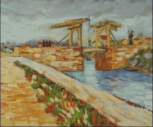 Langlois Bridge At Arles With Road Alongside The Canal by Vincent Van Gogh