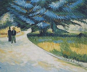 Poet"s Garden With A Couple And A Blue Fir by Vincent Van Gogh