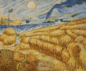 Enclosed Field With Reaper At Sunrise by Vincent Van Gogh