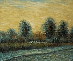 Lane In A Public Garden At Asnieres by Vincent Van Gogh