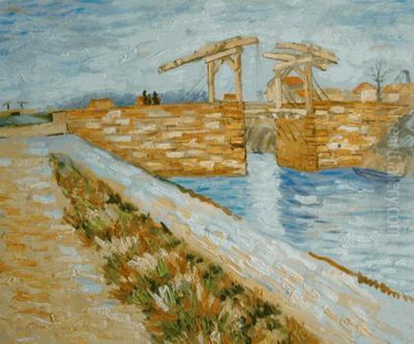 Langlois Bridge At Arles With Road Alongside The Canal - view 1