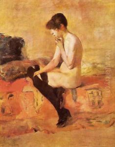 Nude woman on a divan