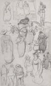 Figure Sketches (recto); Sketches Of A Young Woman