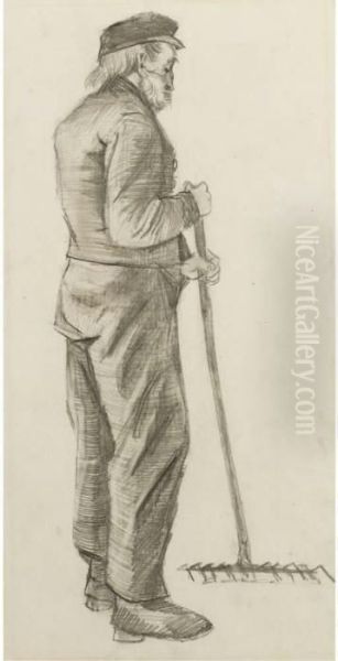Almshouse Man (mr. Adrianus Zuyderland) Raking - view 1