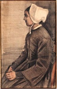 Woman With White Cap, Half-length