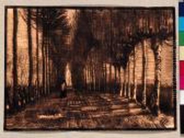 Personnage Sur La Route
Brown Ink On Buff Paper - view 1