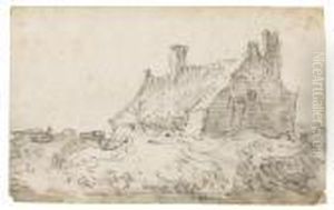 A Farmhouse With Two Chimneys by Jan van Goyen