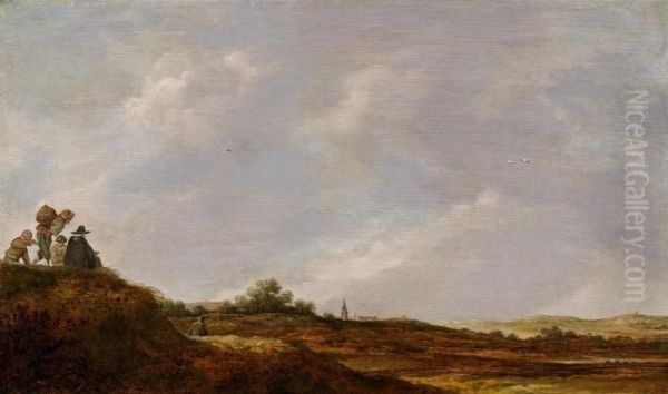 Dunenlandschaft Mit Figuren Auf Einer Anhohe - view 1