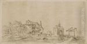 L'entree D'un Village by Jan van Goyen