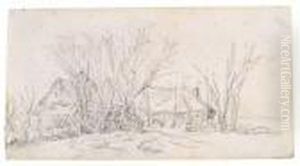 Hollandisches Bauernhaus Mit Baumen by Jan van Goyen