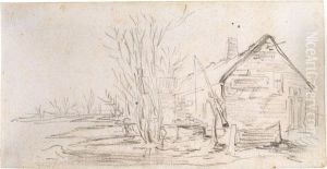 Ziehbrunnen Vor Einem Hollandischen Bauernhaus by Jan van Goyen