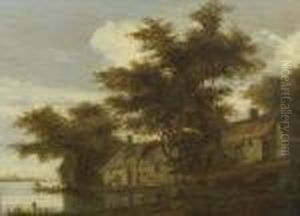 Paysage Fluvial Avec Ferme Et Barque by Jan van Goyen